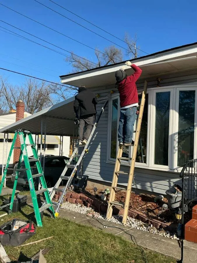 Restoration crew performing exterior repair in High Point